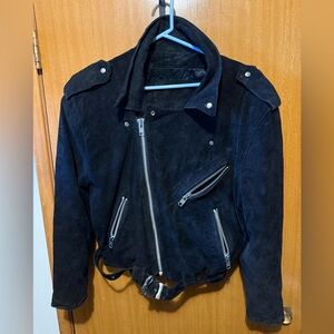 Black Suede Biker Jacket